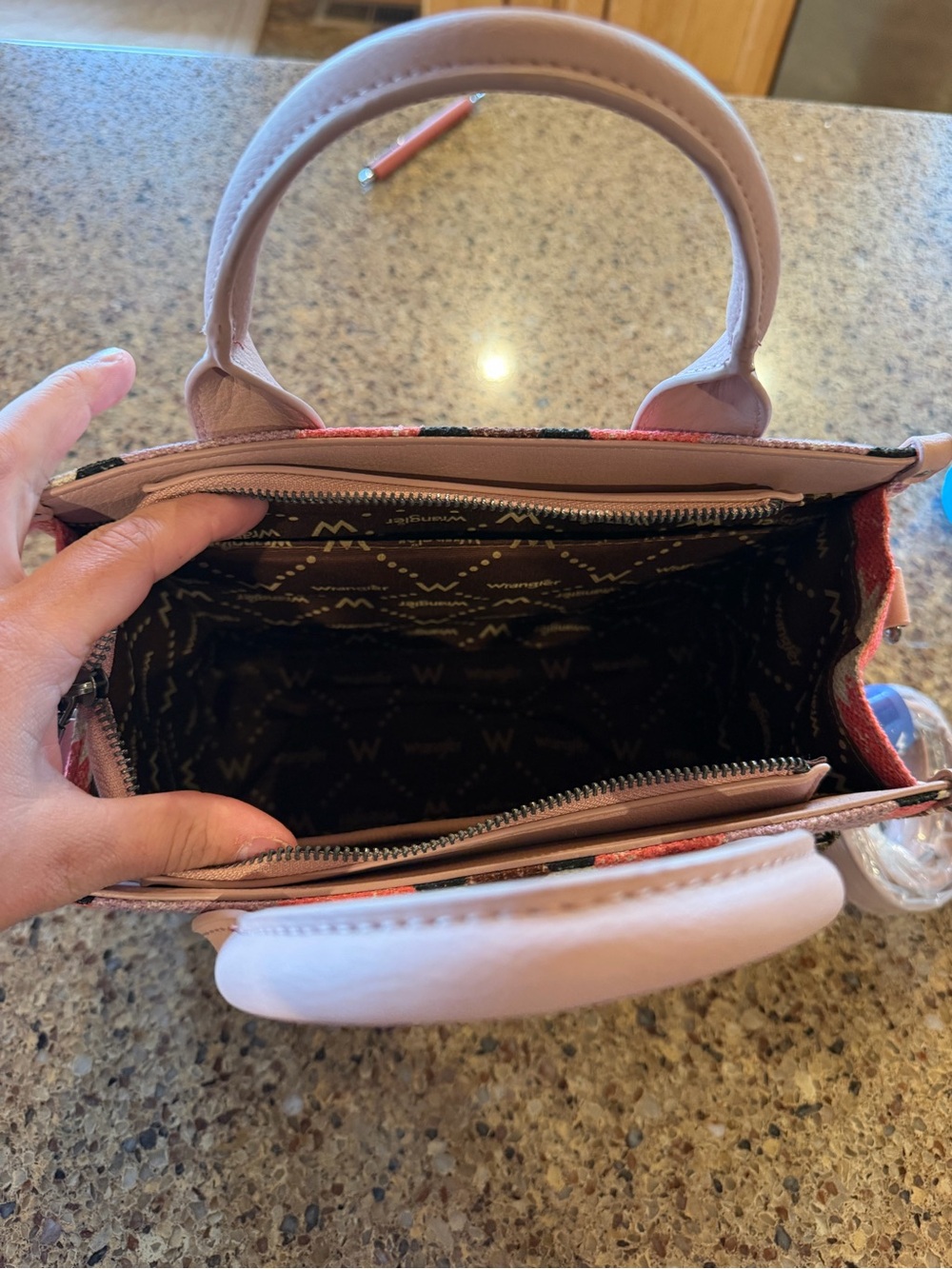 Wrangler Pink Multi Aztec Mini Tote - Picture 3 of 3